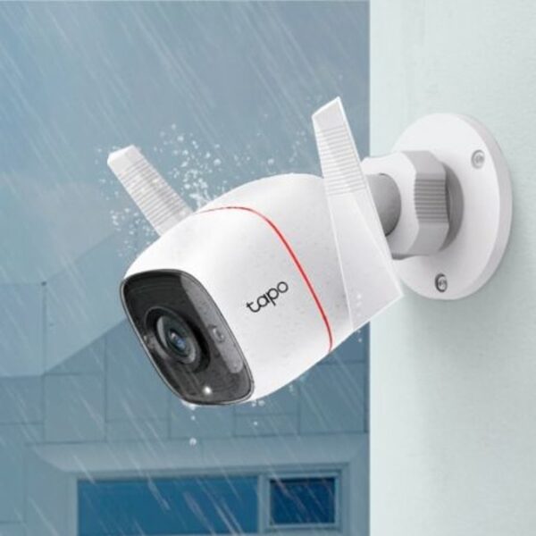 IP камера TP-Link Tapo C310, насочена, 3MPix (2304 x 1296@15fps), IR LED осветеност (до 30 метра), външна IP66, RJ-45, Wi-Fi