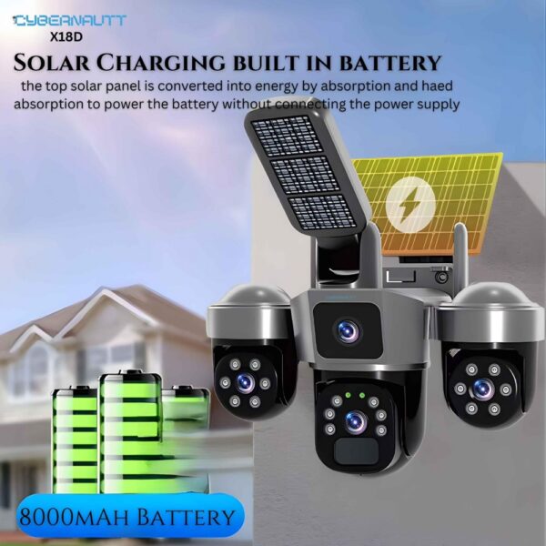 IP Соларна Камера +осветление L388DS 4G 9MP 1080P с 3 обектива