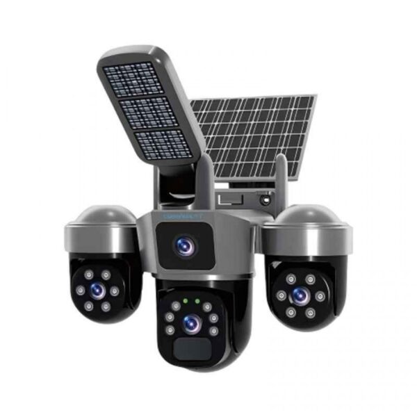 IP Соларна Камера +осветление L388DS 4G 9MP 1080P с 3 обектива