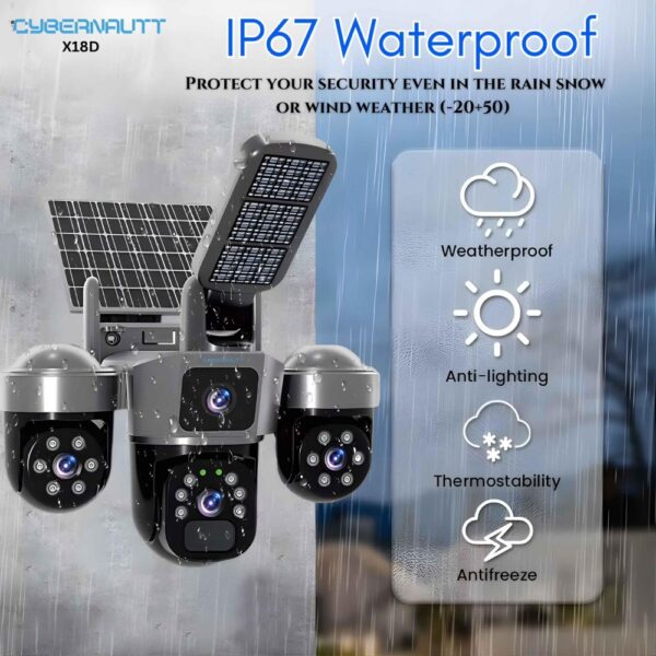 IP Соларна Камера +осветление L388DS 4G 9MP 1080P с 3 обектива