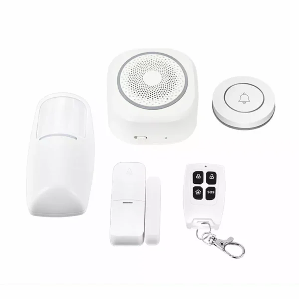 Смарт алармена система PST-H3, Wi-Fi IEEE 802.11b/g/n, сензор за врата и движение, дистанционно управление, бяла