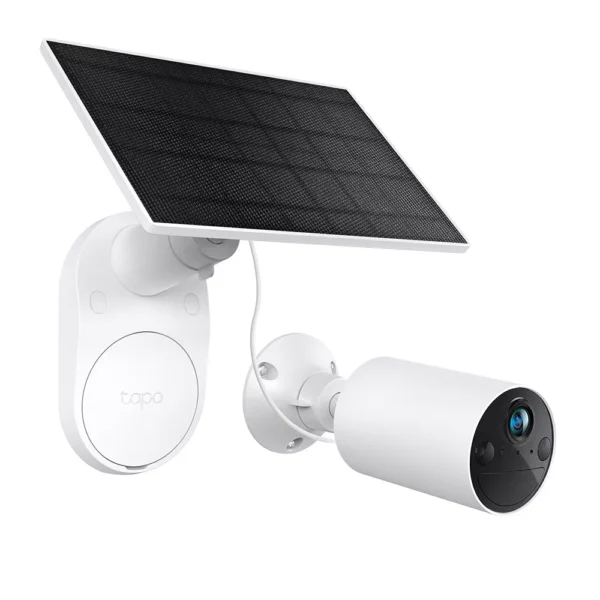 IP камера TP-Link Tapo C410 KIT с включен слънчев панел, насочена "bullet" камера, 3MPix (2304x1296@15fps), H.264, IR осветеност (до 15m), външна IP65, Wi-Fi, microSD слот до 512GB, микрофон и говорител