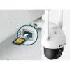 IP камера TP-Link VIGI C540-4G, куполна камера, 4Mpix(2560x1440@30fps), 4mm обектив, H.265+/H.265/H.264+//H.264, IR осветеност (до 30 метра), за външен монтаж, IP66 защита, PoE, 4G, RJ-45, микрофон, високоговорител, MicroSD слот до 512GB